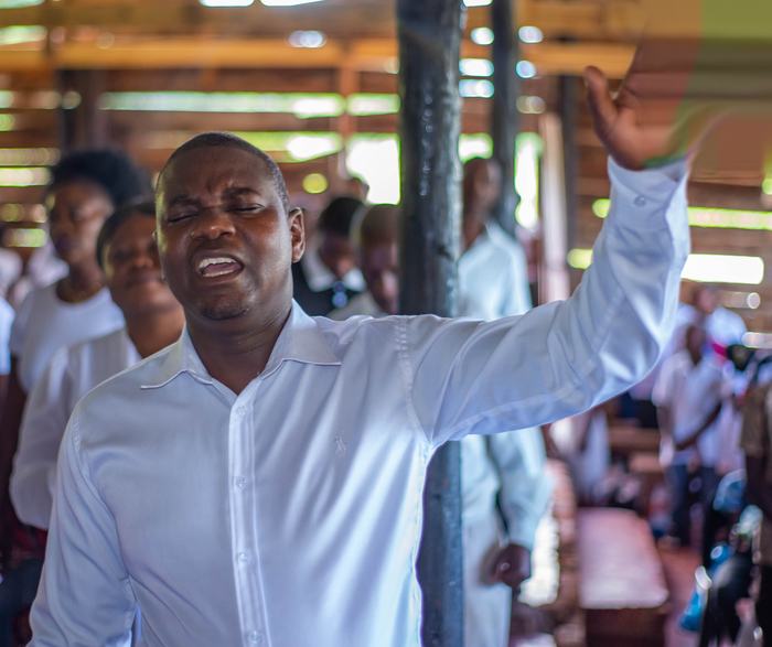 Prayer line at the altar